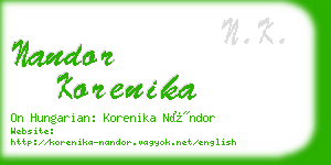 nandor korenika business card